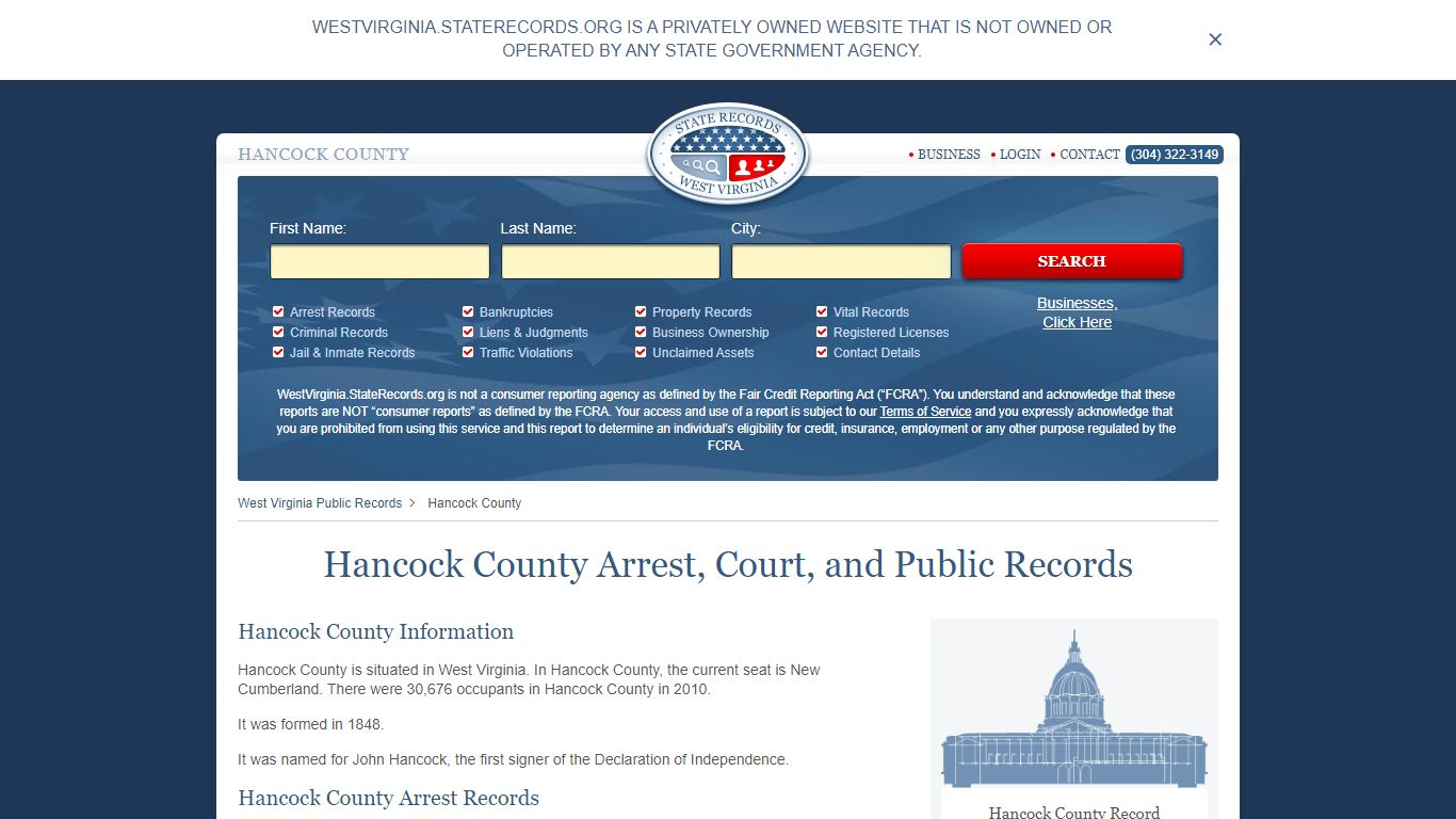 Hancock County Arrest, Court, and Public Records
